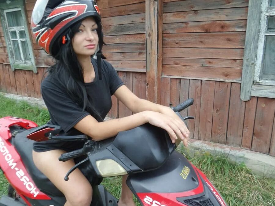 Neighbor takes off her clothes on my bike