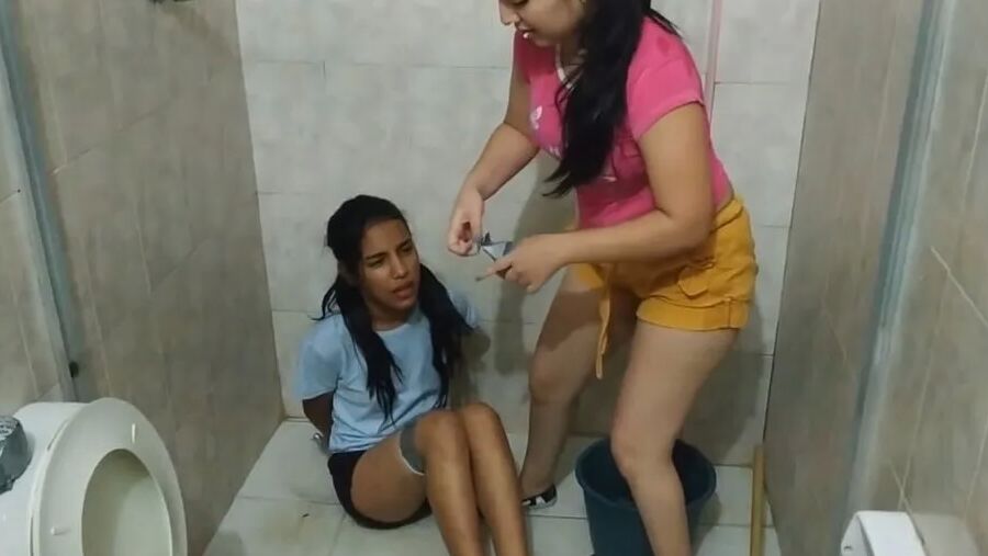 Helpless Bondage Girl Humiliated In The Shower! - Selfgags