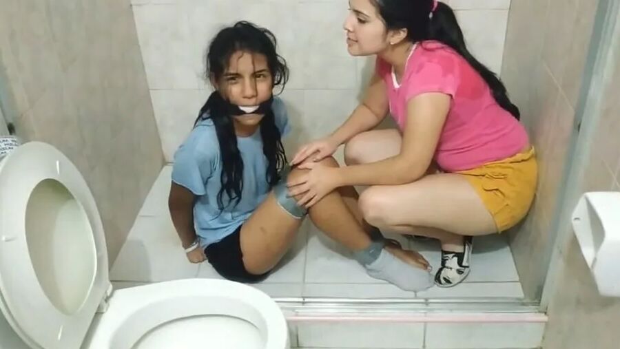 Helpless Bondage Girl Humiliated In The Shower! - Selfgags