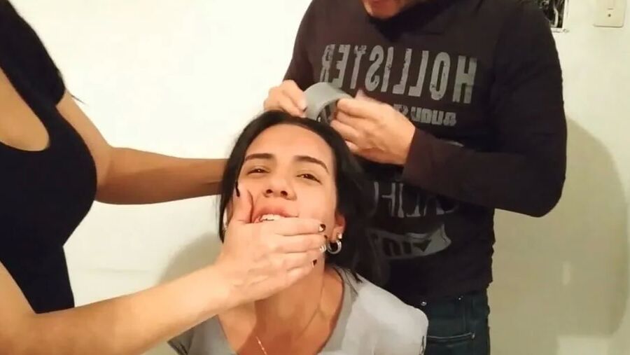 Two Girls Bound And Taken By Couple - Selfgags