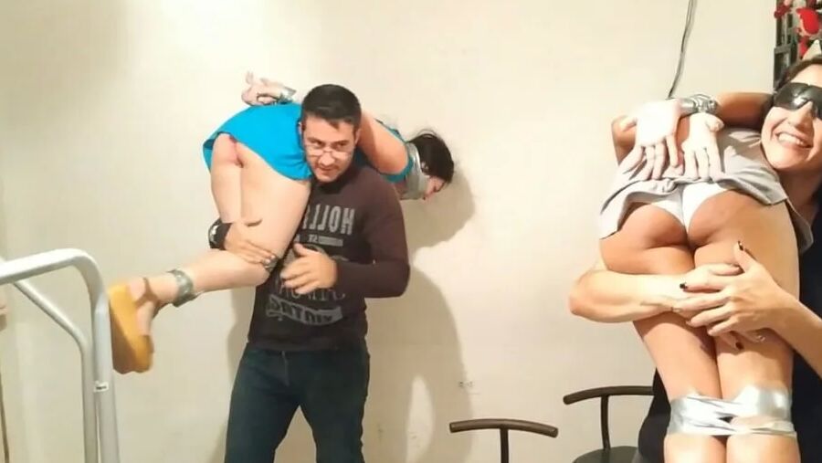 Two Girls Bound And Taken By Couple - Selfgags