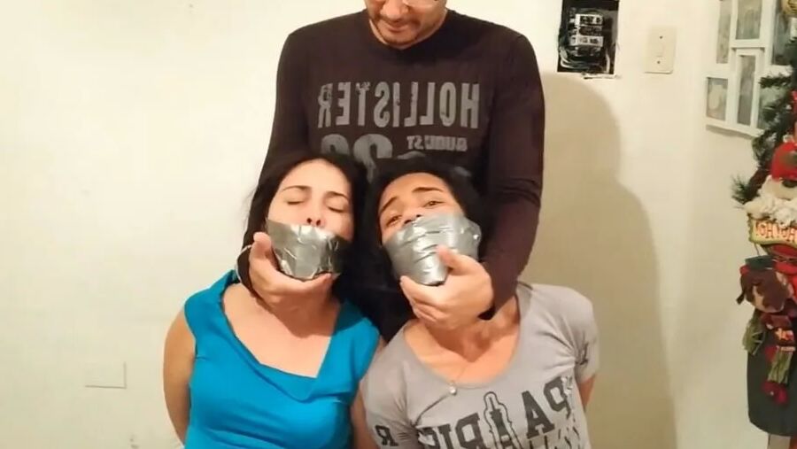 Two Girls Bound And Taken By Couple - Selfgags