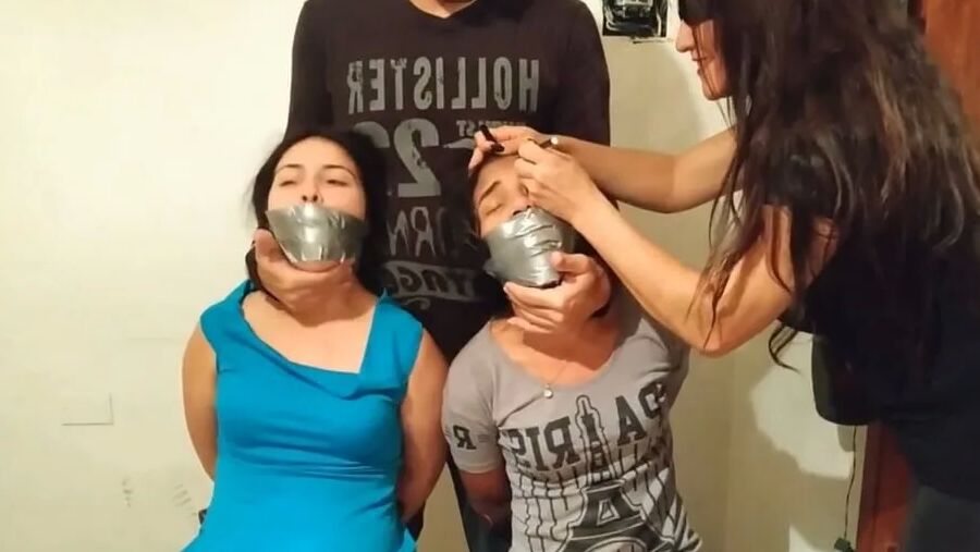 Two Girls Bound And Taken By Couple - Selfgags