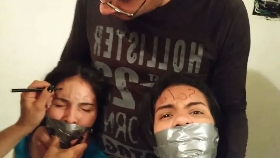 Two Girls Bound And Taken By Couple - Selfgags
