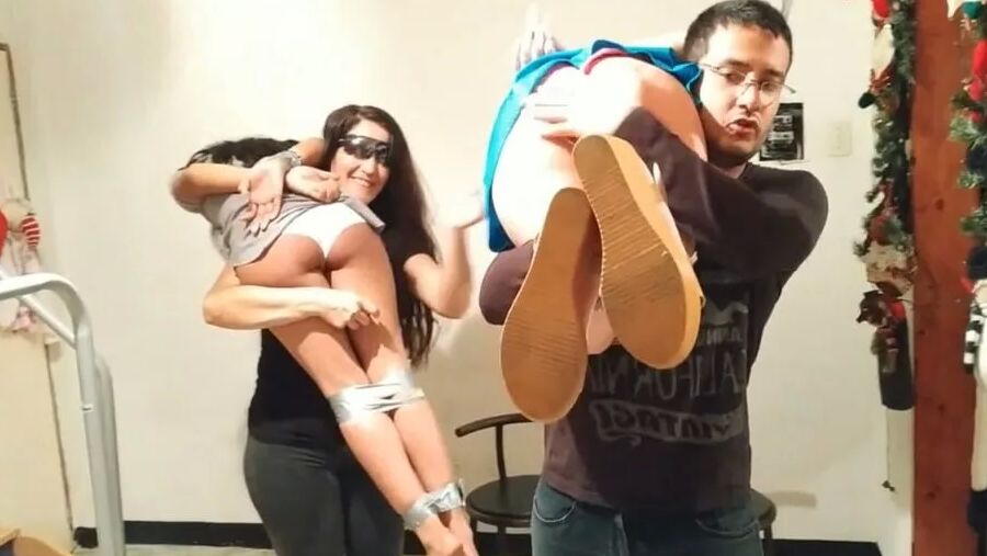 Two Girls Bound And Taken By Couple - Selfgags
