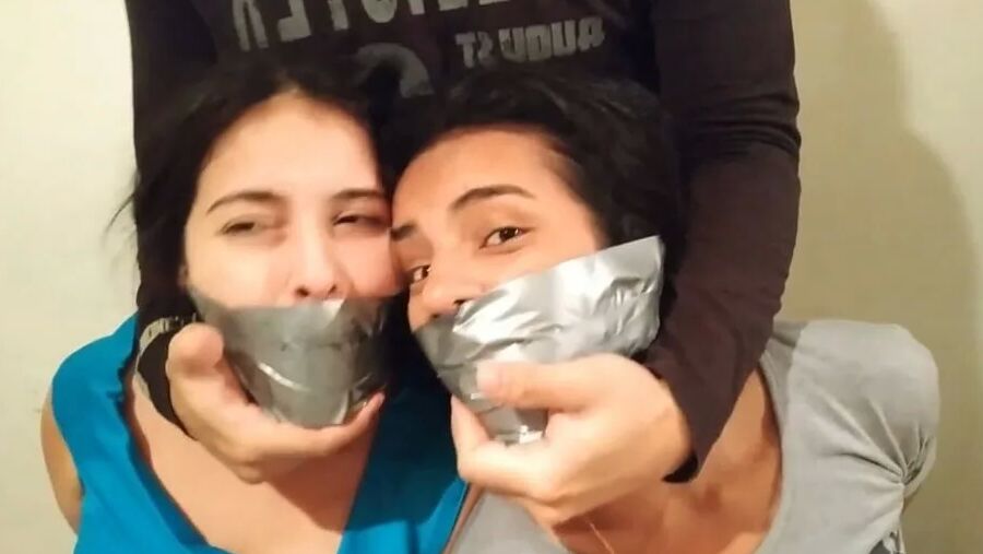 Two Girls Bound And Taken By Couple - Selfgags