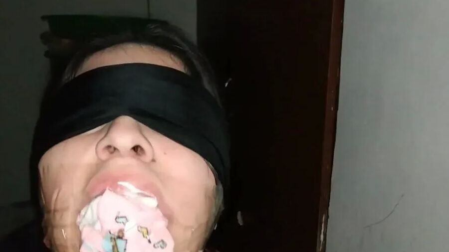 Gagged With 6 Socks And Clear Tape Gag - Selfgags