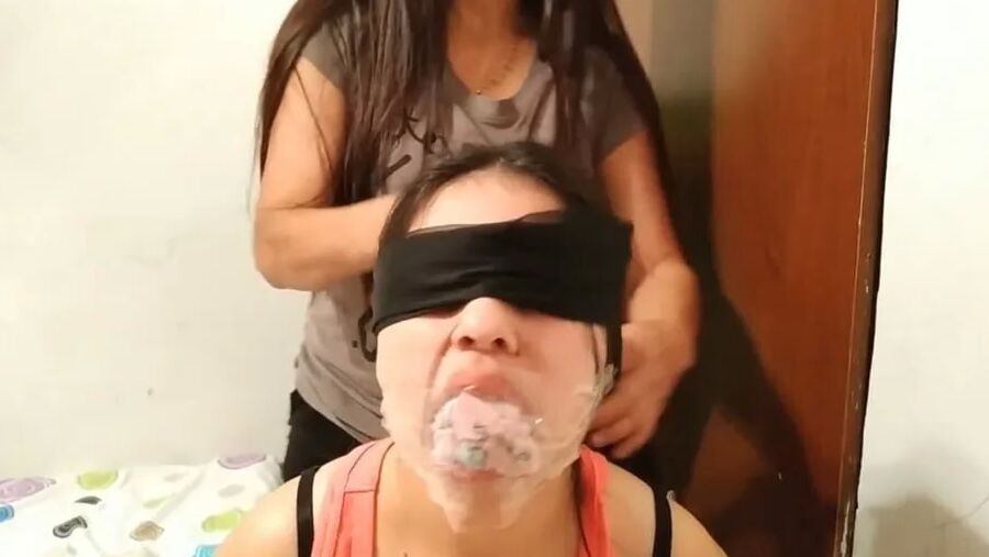 Gagged With 6 Socks And Clear Tape Gag - Selfgags