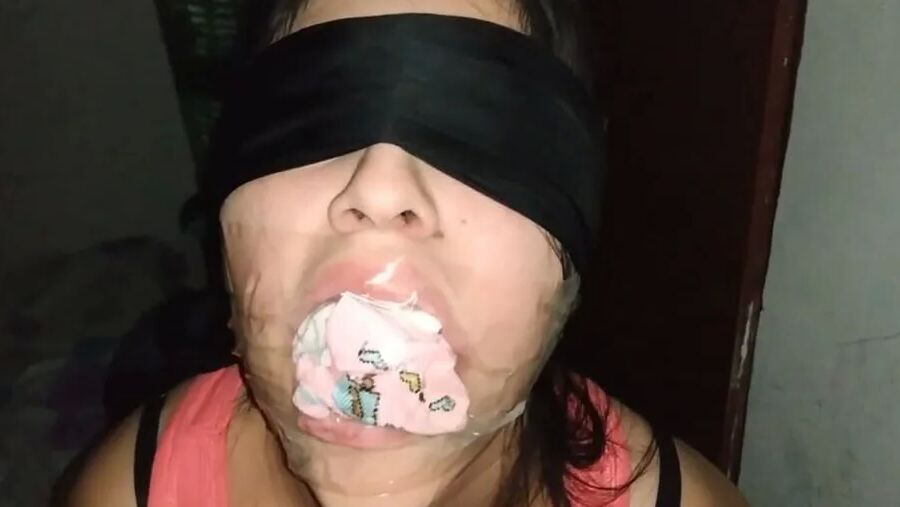 Gagged With 6 Socks And Clear Tape Gag - Selfgags