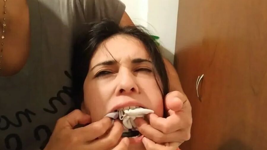 Gagged With 6 Socks And Clear Tape Gag - Selfgags