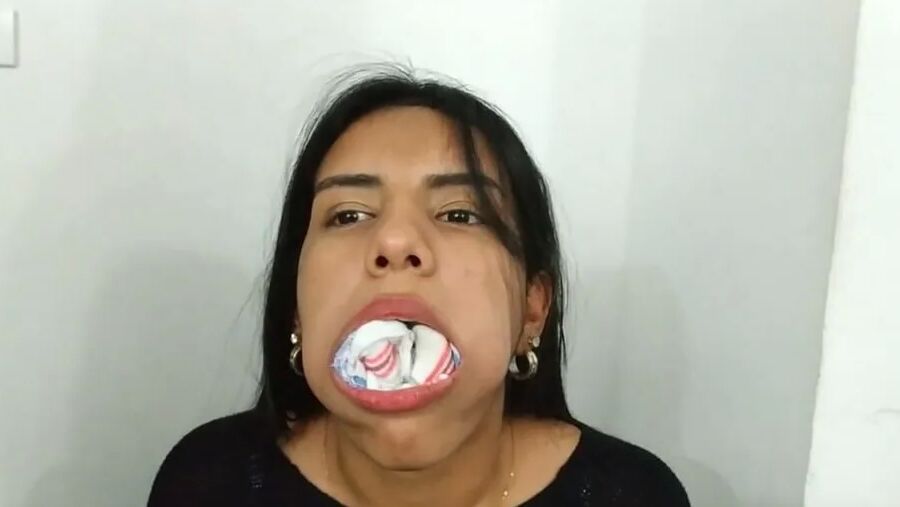 Gagged With 10 Socks And Clear Tape Gag - Selfgags