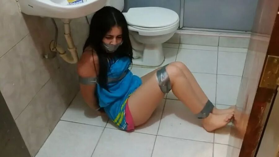 Bound Party Girl Stays Home With Bondage - Selfgags