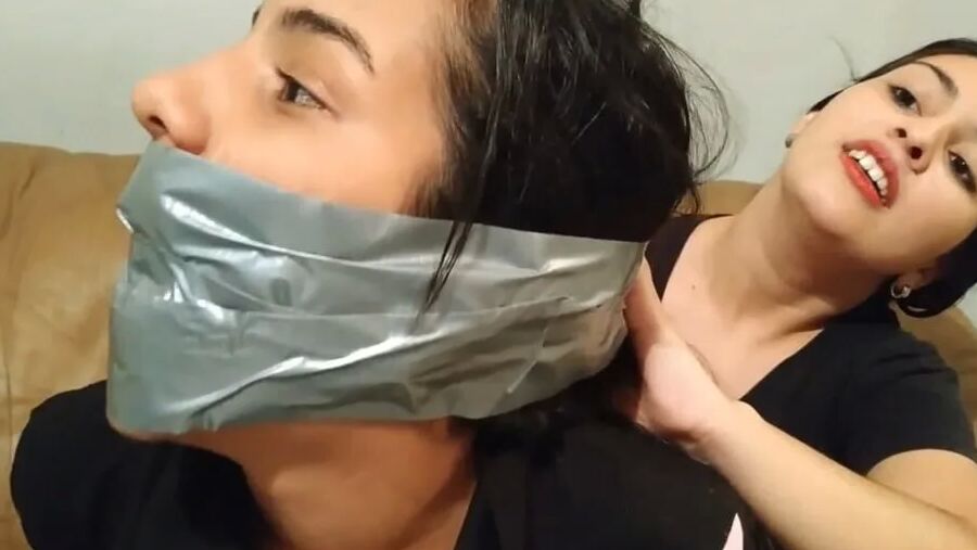 Gagged Girl Duct Tape Wrapped Up Tight - Selfgags