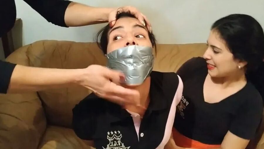 Gagged Girl Duct Tape Wrapped Up Tight - Selfgags