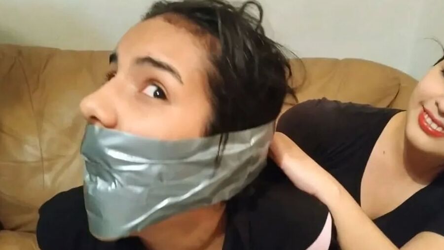 Gagged Girl Duct Tape Wrapped Up Tight - Selfgags