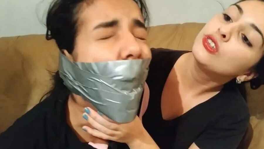 Gagged Girl Duct Tape Wrapped Up Tight - Selfgags