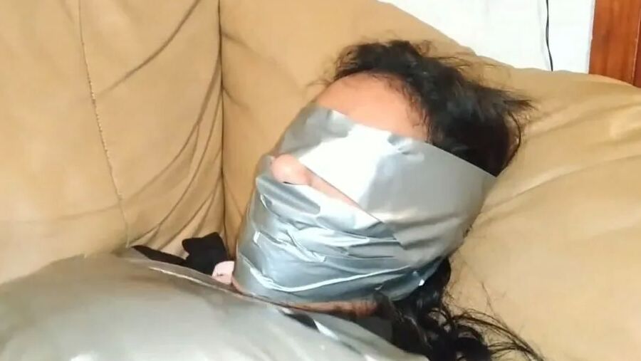 Gagged Girl Duct Tape Wrapped Up Tight - Selfgags