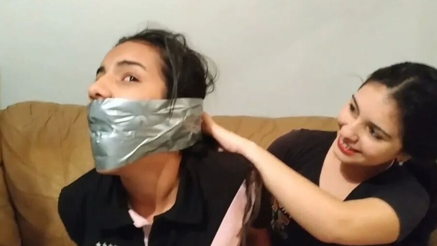 Gagged Girl Duct Tape Wrapped Up Tight - Selfgags