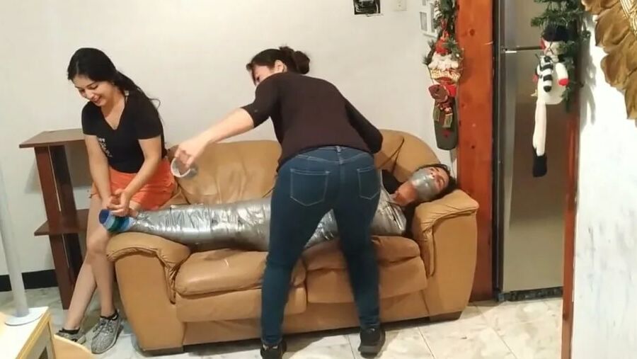 Gagged Girl Duct Tape Wrapped Up Tight - Selfgags