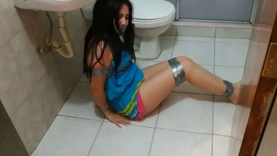 Bound Party Girl Stays Home With Bondage - Selfgags