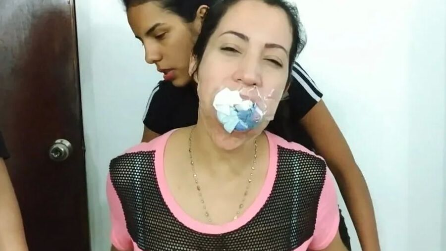 Gagged Woman Mouth Stuffed With Multiple Socks - Selfgags