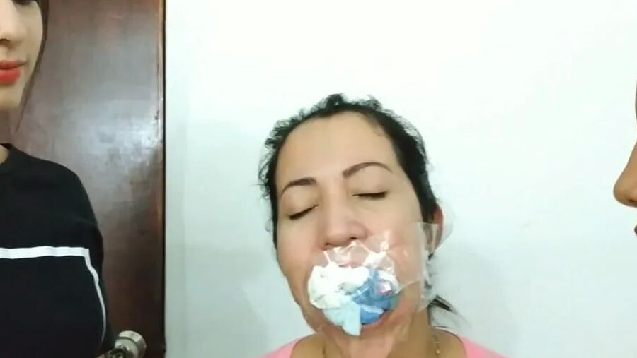 Gagged Woman Mouth Stuffed With Multiple Socks - Selfgags