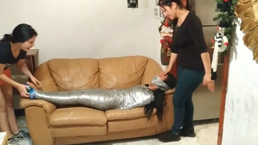 Gagged Girl Duct Tape Wrapped Up Tight - Selfgags