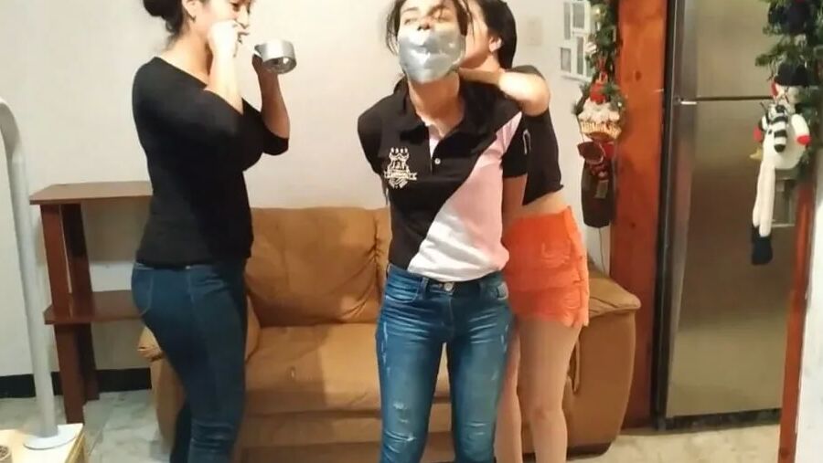 Gagged Girl Duct Tape Wrapped Up Tight - Selfgags