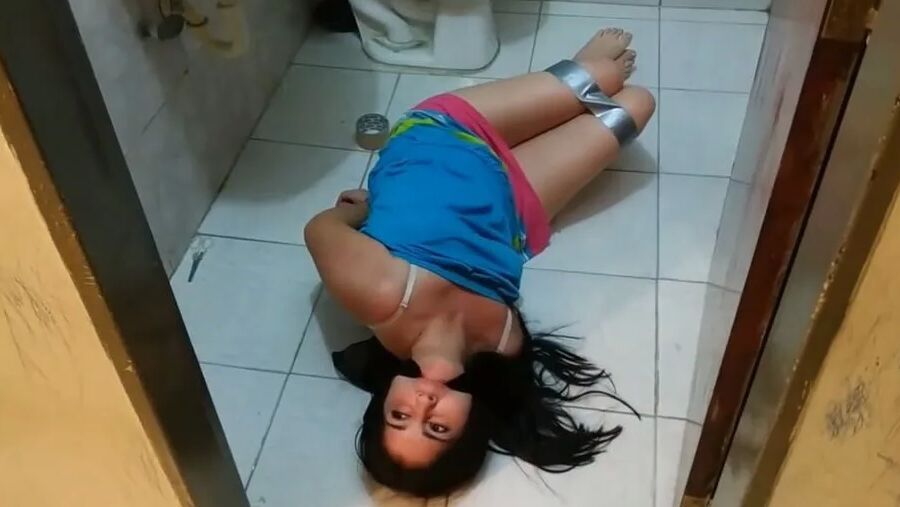 Bound Party Girl Stays Home With Bondage - Selfgags