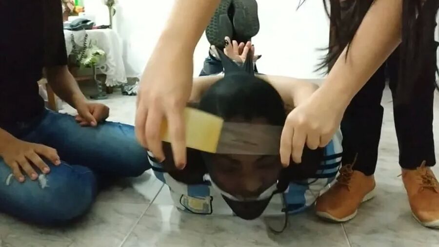 Gagged Woman Hogtied With Pantyhose Encasement - Selfgags