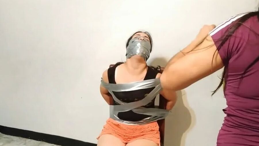 Stepdaughter With Bridged OTN Duct Tape Gag - Selfgags