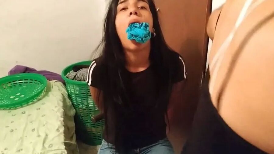 Cleaning Stepmom's Dirty Panties With Her Mouth!