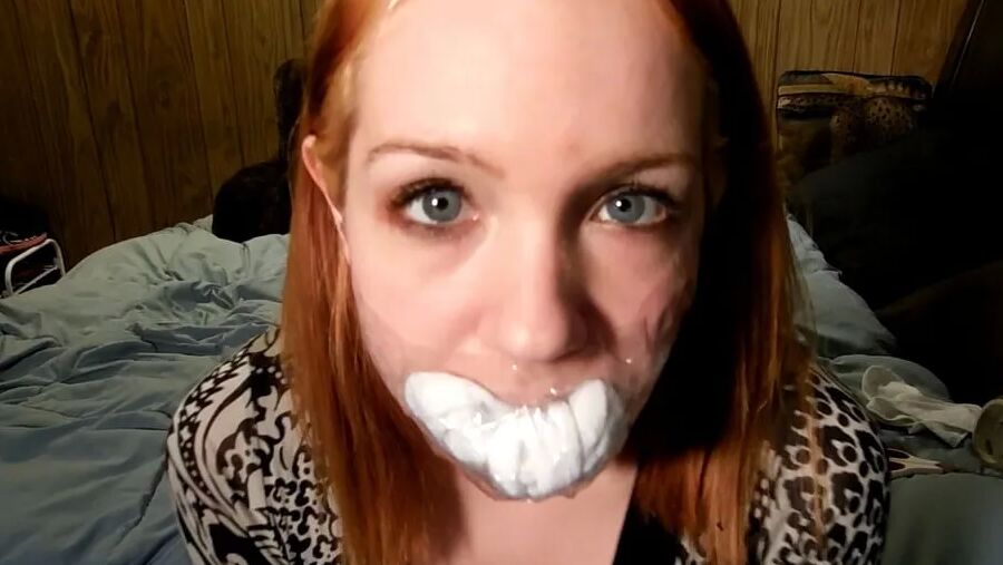 Self Gagged College Student Gets Bondage - Selfgags