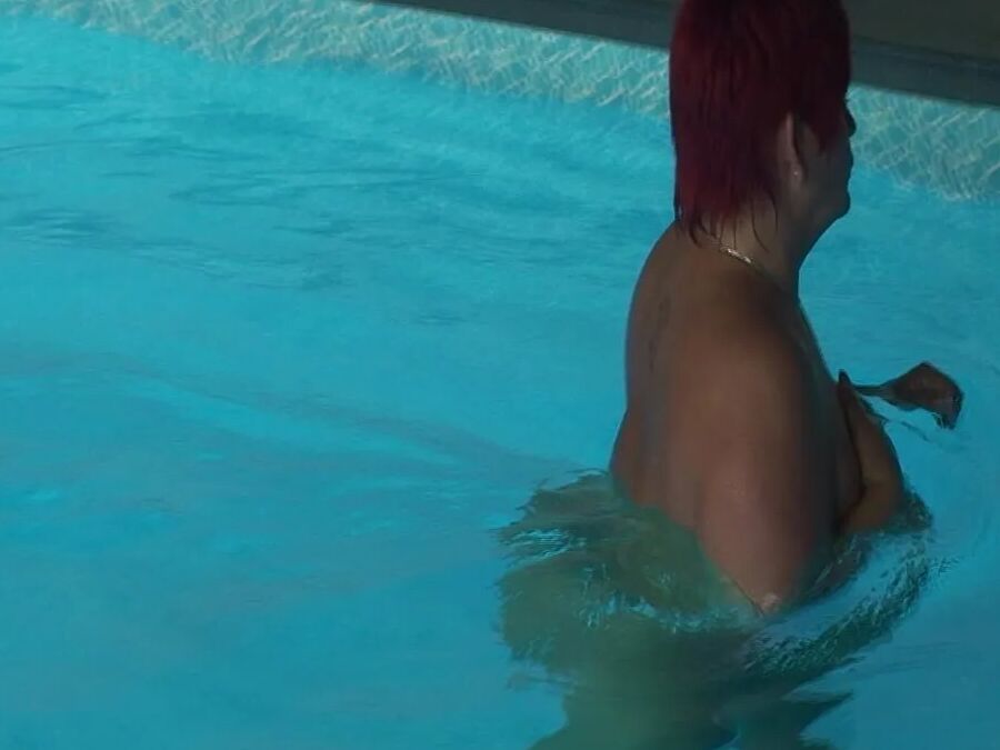 Masturbating at the pool