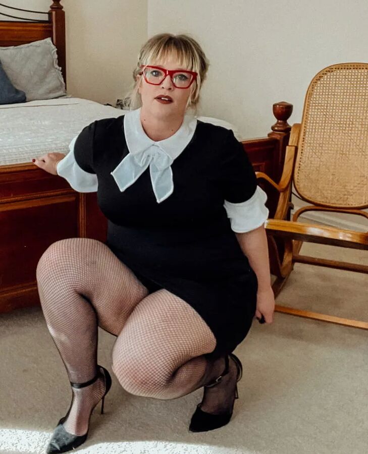 BBW Wednesday Addams Fish Nets and Heels
