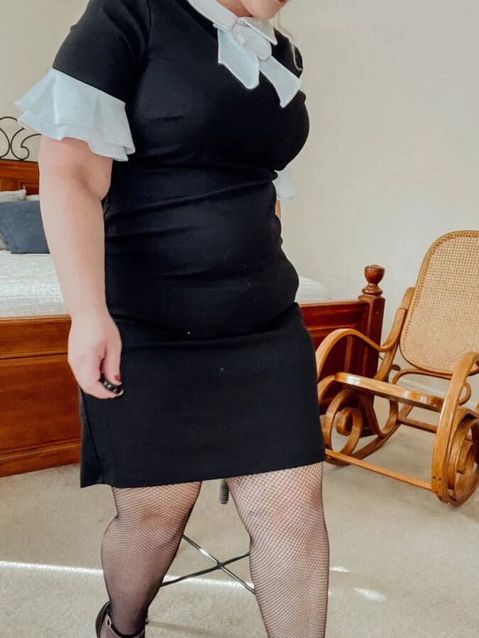 BBW Wednesday Addams Fish Nets and Heels