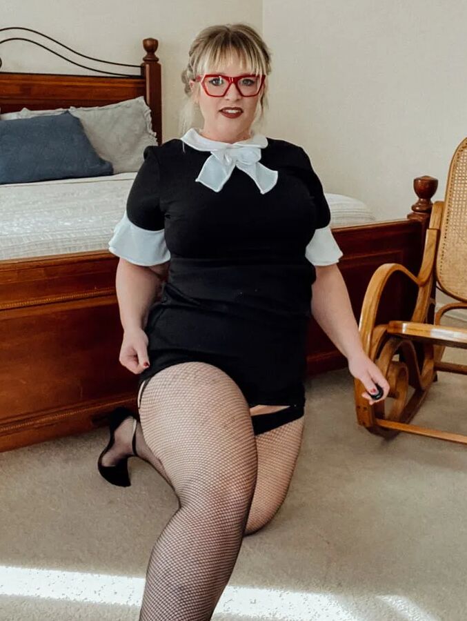BBW Wednesday Addams Fish Nets and Heels