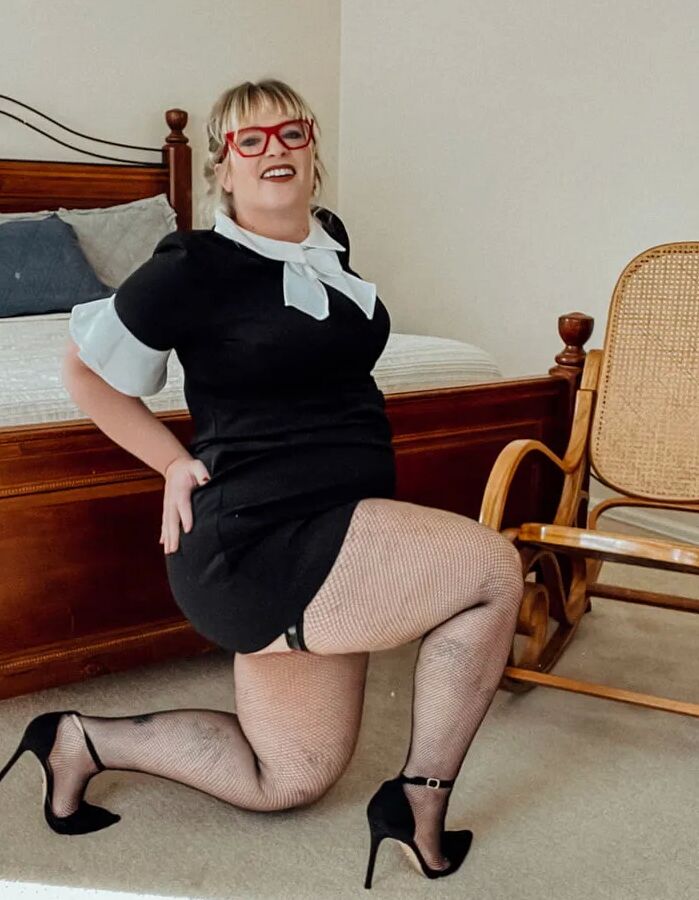 BBW Wednesday Addams Fish Nets and Heels