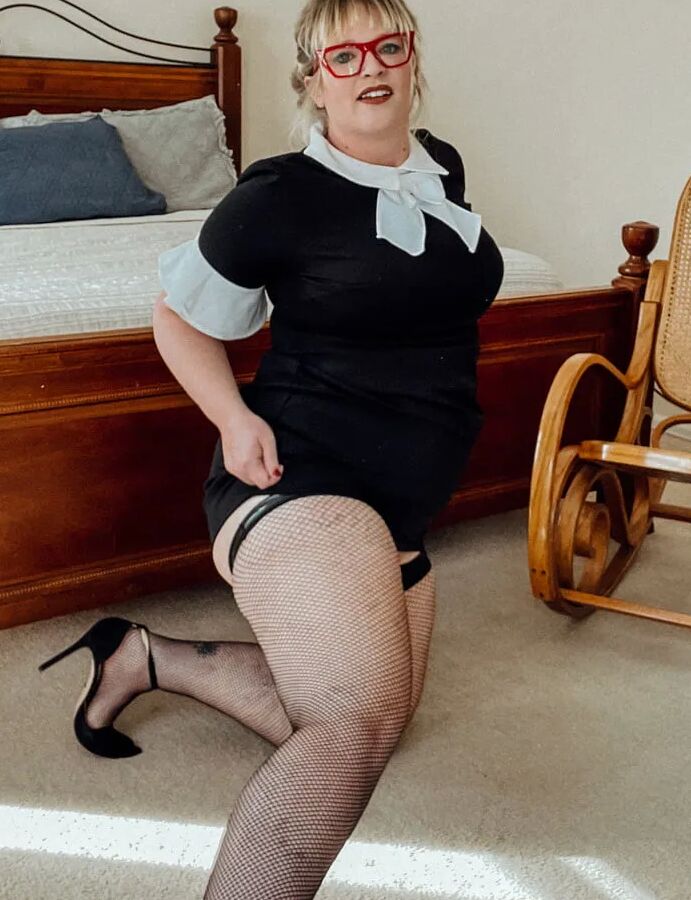 BBW Wednesday Addams Fish Nets and Heels