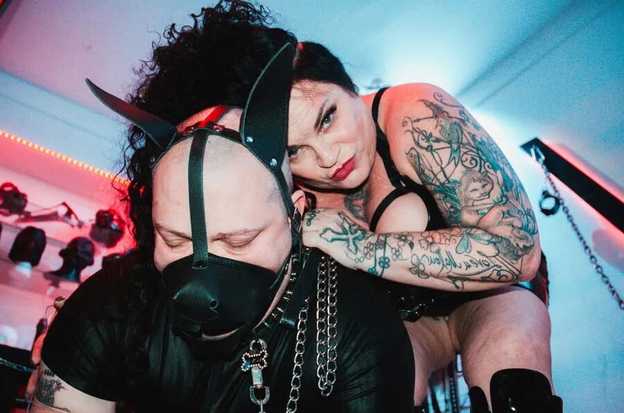 Mistress and her puppy