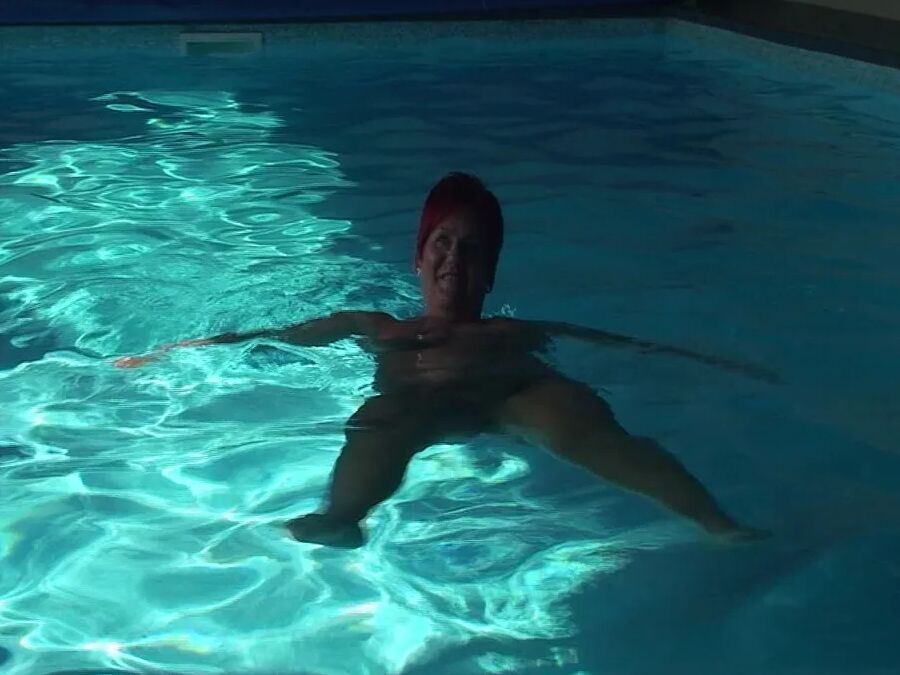 Naked swim in the pool