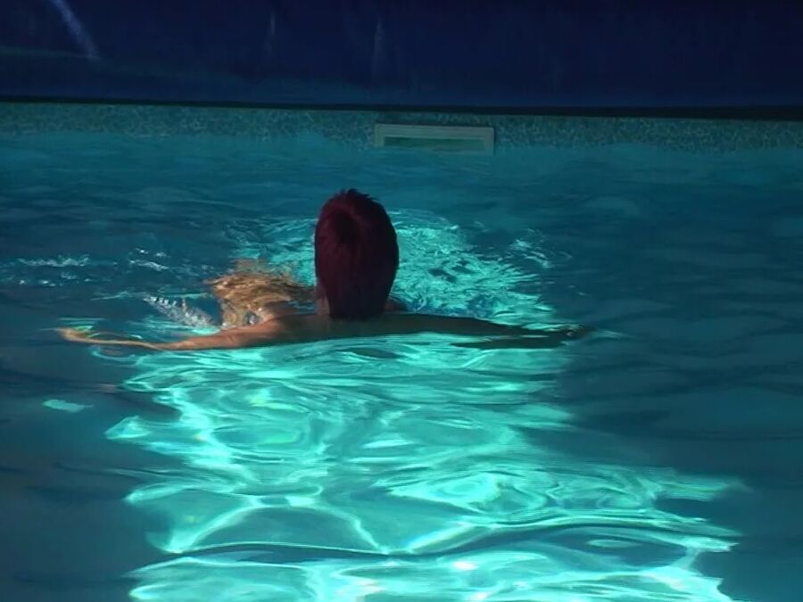 Naked swim in the pool