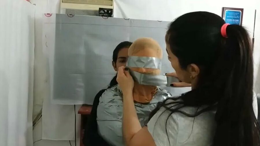 Sexy Girl Trapped In Ultra Tight Layered Mummification