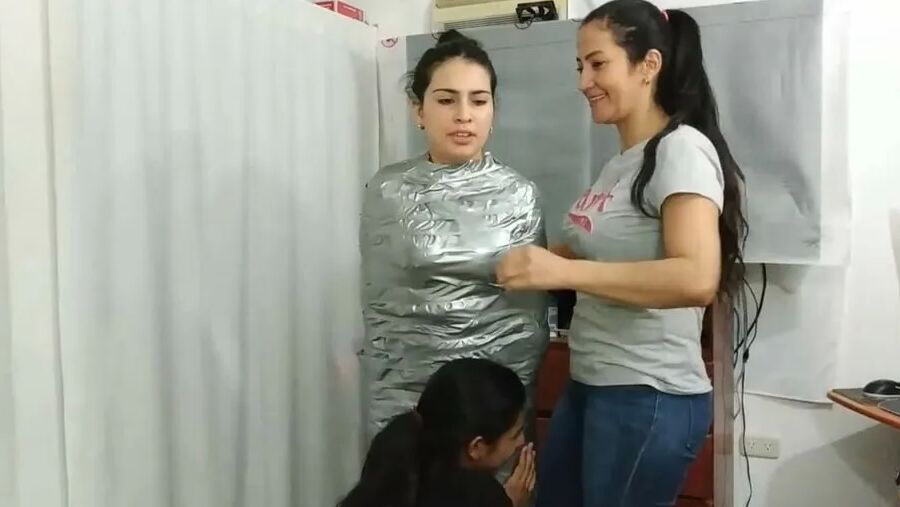 Sexy Girl Trapped In Ultra Tight Layered Mummification