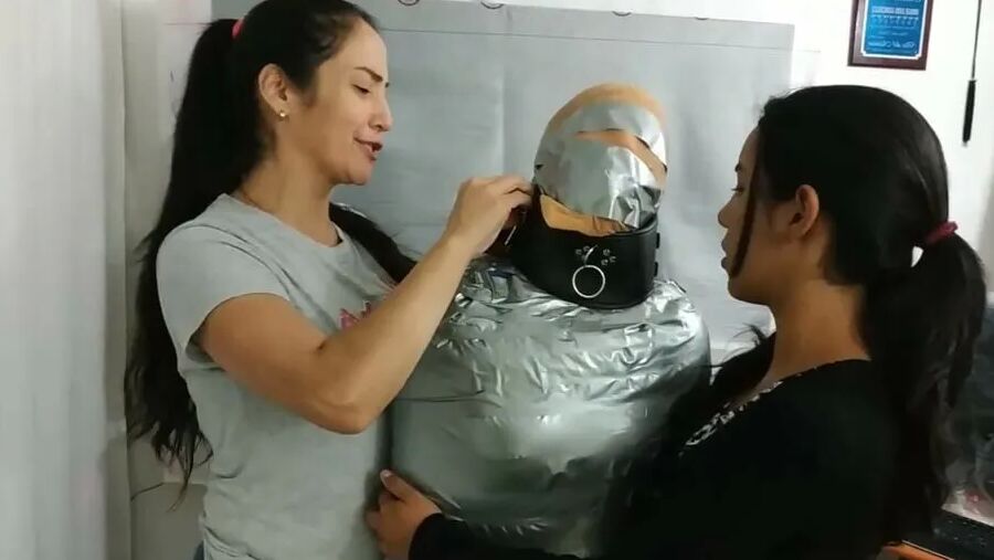 Sexy Girl Trapped In Ultra Tight Layered Mummification