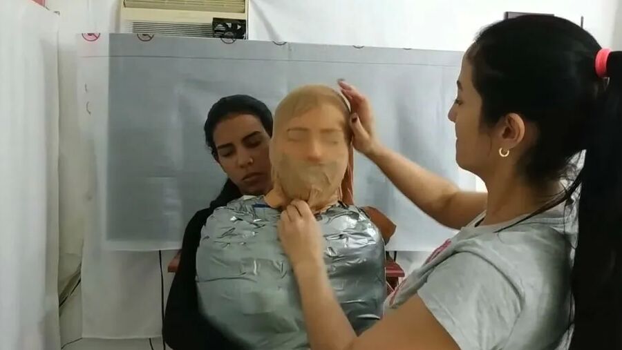 Sexy Girl Trapped In Ultra Tight Layered Mummification