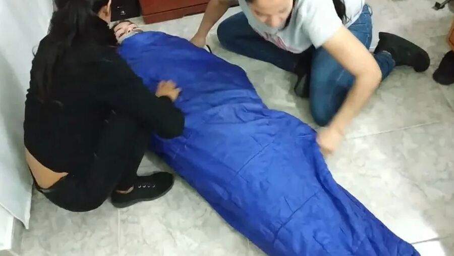 Sexy Girl Trapped In Ultra Tight Layered Mummification