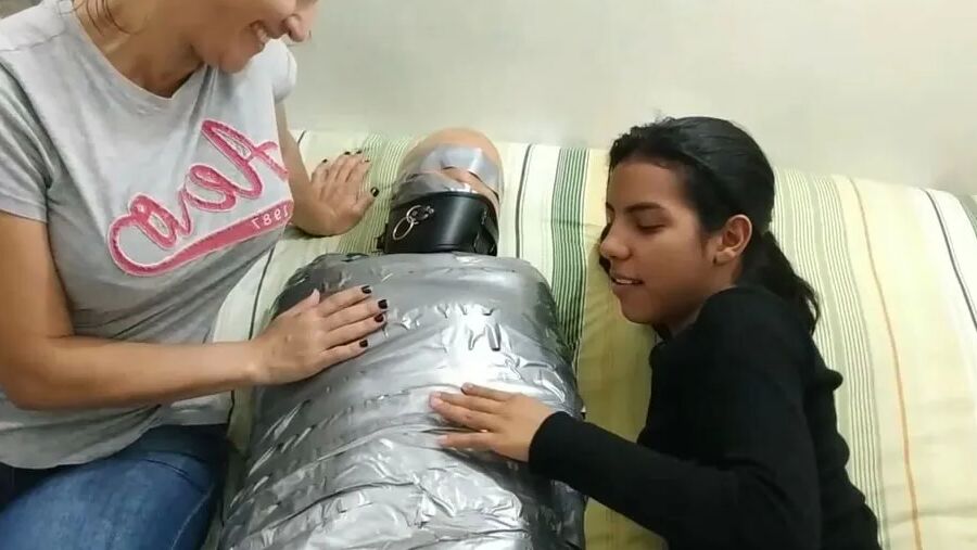 Sexy Girl Trapped In Ultra Tight Layered Mummification