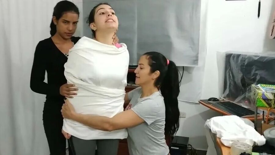 Sexy Girl Trapped In Ultra Tight Layered Mummification