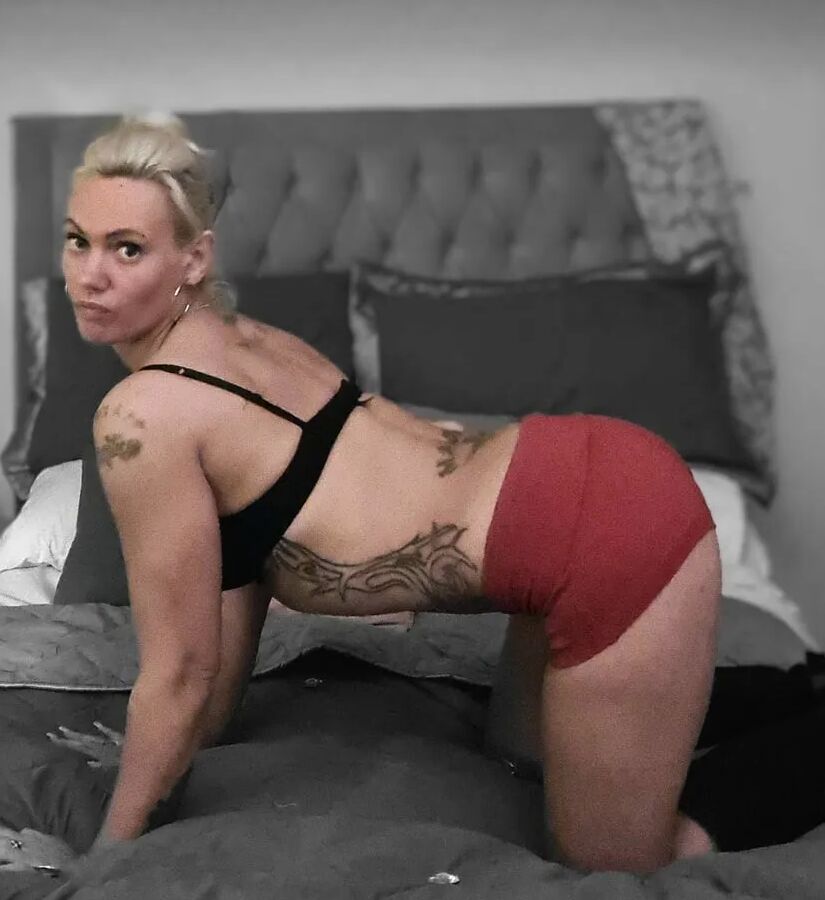 Blonde wife at home